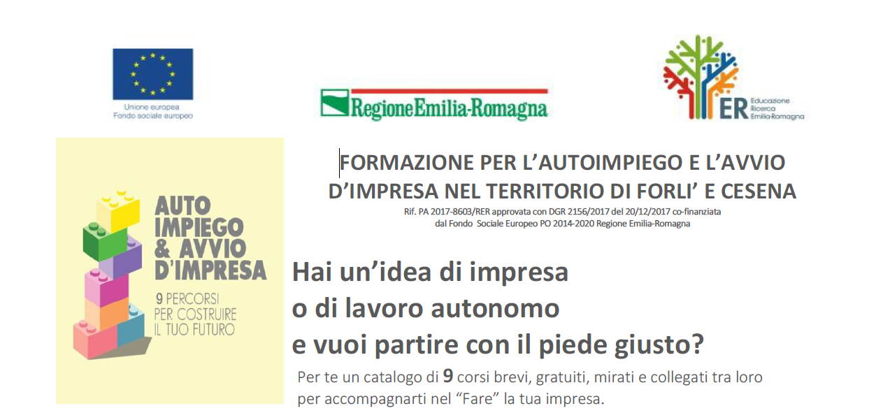 CORSI GRATUITI PER L’AUTOIMPIEGO E L’AVVIO D’IMPRESA A FORLI’ E CESENA